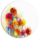 Colorful Gerbera Flowers Watercolor, Floral Round Wall Art, 23"