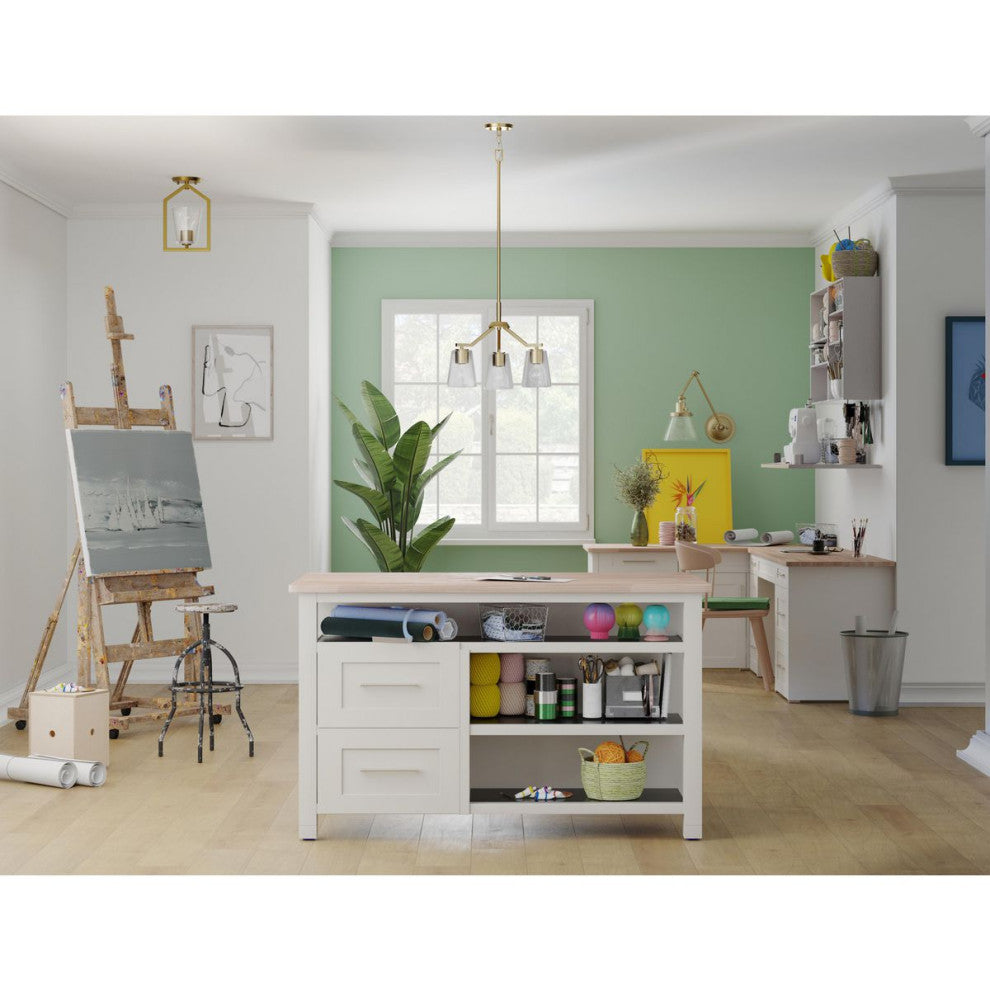 Vertex Collection One-Light Brushed Gold Clear Glass Semi-Flush Mount