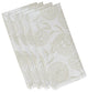 Antique Flowers, Floral Print Napkin, White, Set of 4