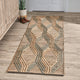 Manitou Beige and Blue Accent Rug, Natural/Mineral Blue, 2.6x8