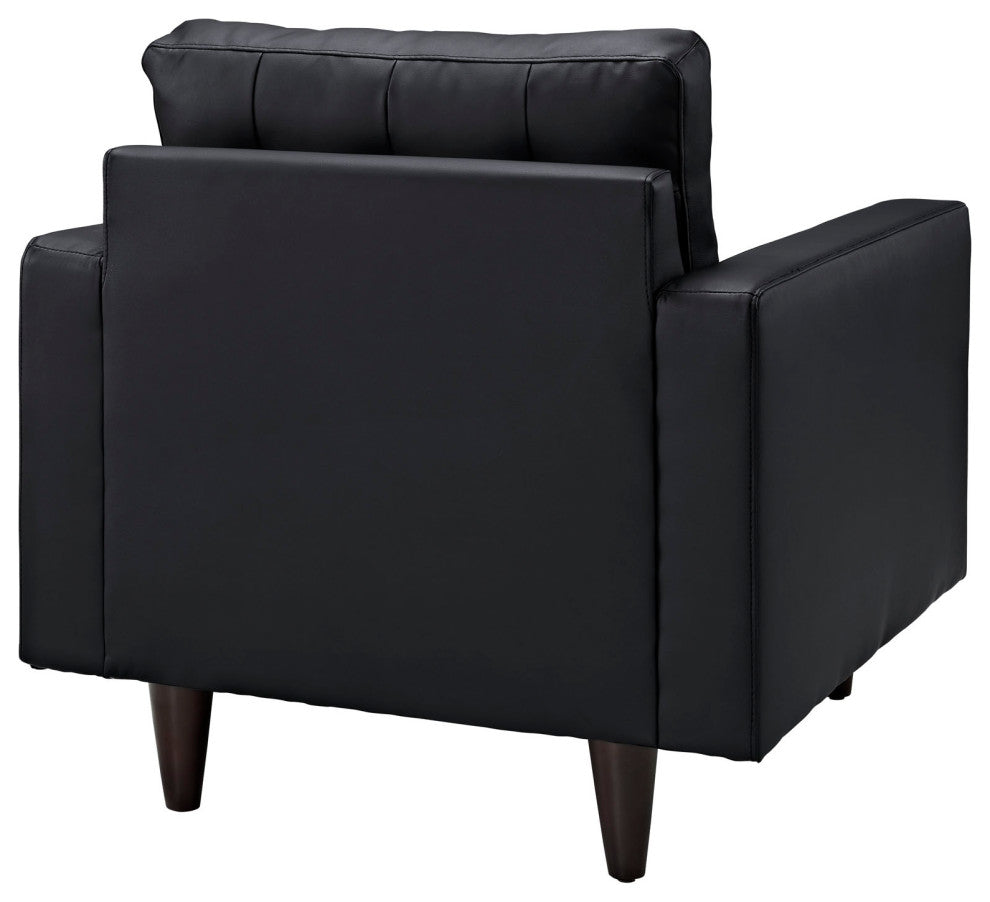 Modern Black Empress Armchair Leather Set of 2