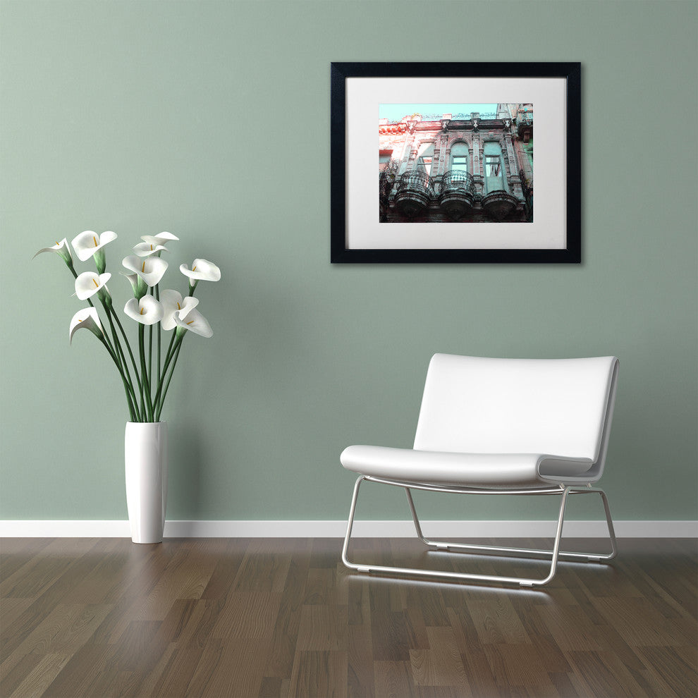 ''Havana Art Deco'' Matted Framed Art, Black Frame, White Matte, 20x16