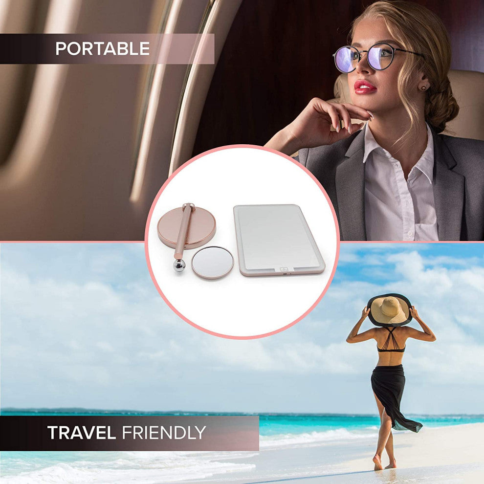 Royale Petit Makeup Mirror, Smart Touch With LED Lights, Rose Gold