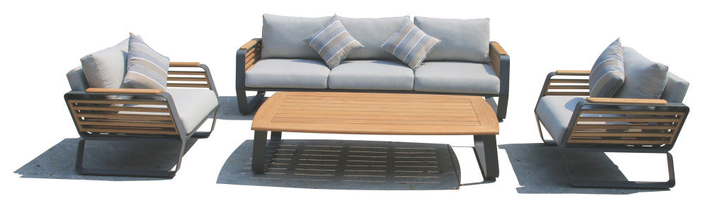 Palazzolo Outdoor Teak Patio and Coffee Table Set