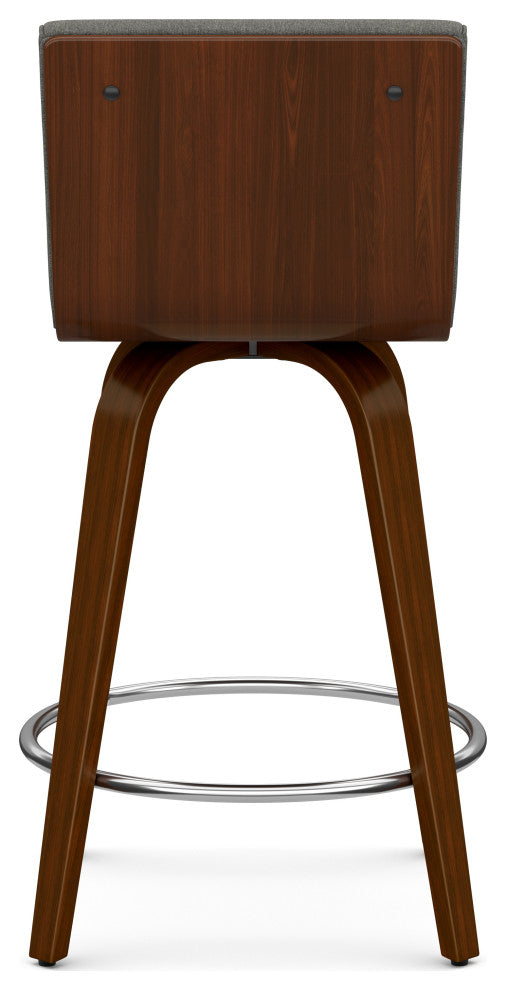 Roland Swivel Counter Height Stool, Grey Linen Look Fabric