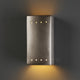 Ambiance Rectangle, Outdoor Closed Top/Bottom Sconce, Antique Silver, E26