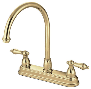Kingston Brass Centerset Kitchen Faucet, Polished Brass