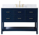 Skylar 48" Single Bathroom Vanity, Blue, With Backsplash