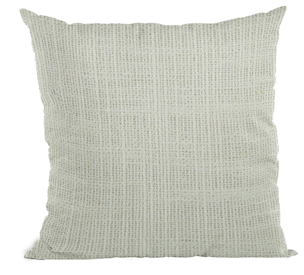White Wall Textured Solid, With Open Weave. Luxury Throw Pillow, 12"x20"