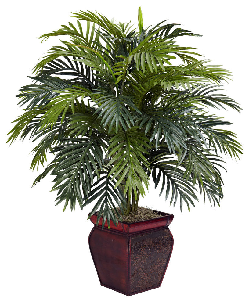 Areca With Decorative Planter Silk Plant