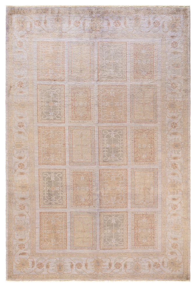 Eclectic, One-of-a-Kind Hand-Knotted Area Rug Orange, 6'8"x9'10"