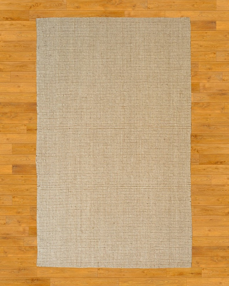 Natural Area Rugs 100% Natural Fiber Larisa Beige Wool Jute Rug, 5'' X 8''