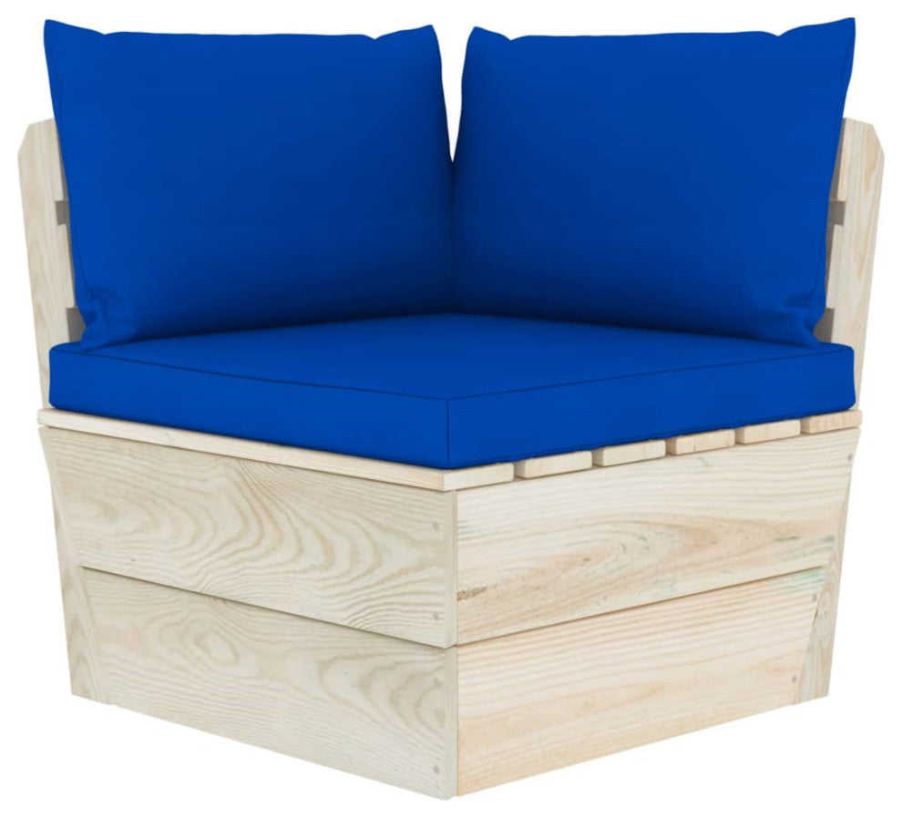 Vidaxl Pallet Sofa Cushions 3-Pieces Blue Fabric