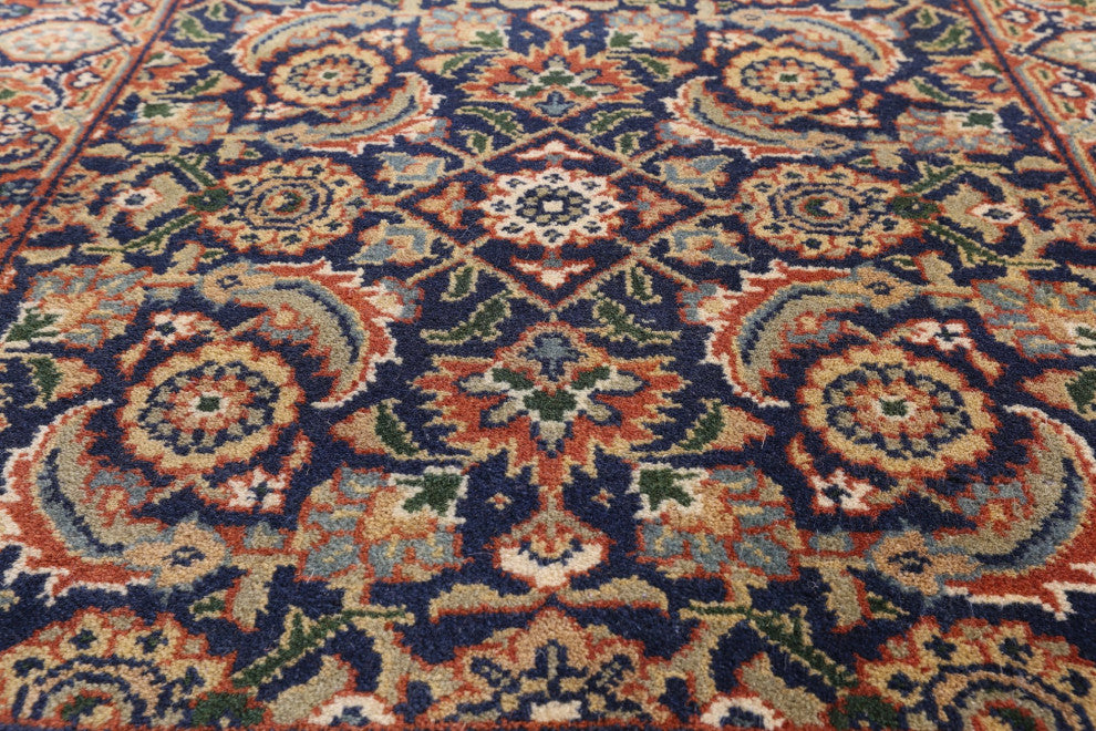 2' 5" X 12' 1" Runner Persian Hill Herati Hand Knotted Wool Rug - Q7157