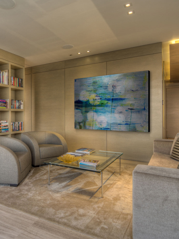 "Dandy Puff Lights" Painting Print on Brushed Aluminum, 45"x30"