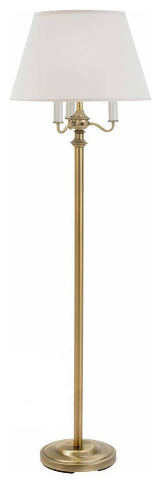 Fangio Lighting's #38AB 61 in. Candelabra Club Metal Floor Lamp in Antique Brass