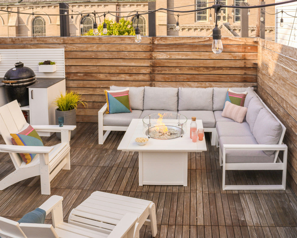 EDGE Modular Left Arm Chair, Slate Grey / Natural Linen