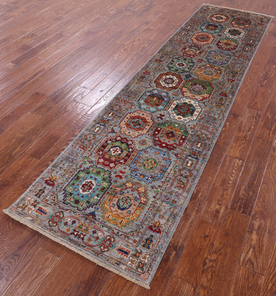 Runner Fine Turkmen Handmade Wool Rug 2' 9" X 10' 3" - Q12162