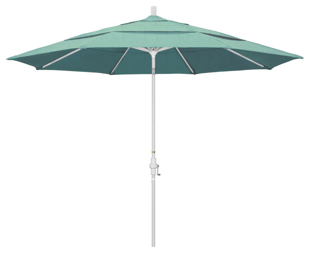 11' Aluminum Umbrella Collar Tilt Matted White, Spectrum Mist