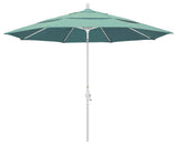 11' Aluminum Umbrella Collar Tilt Matted White, Spectrum Mist