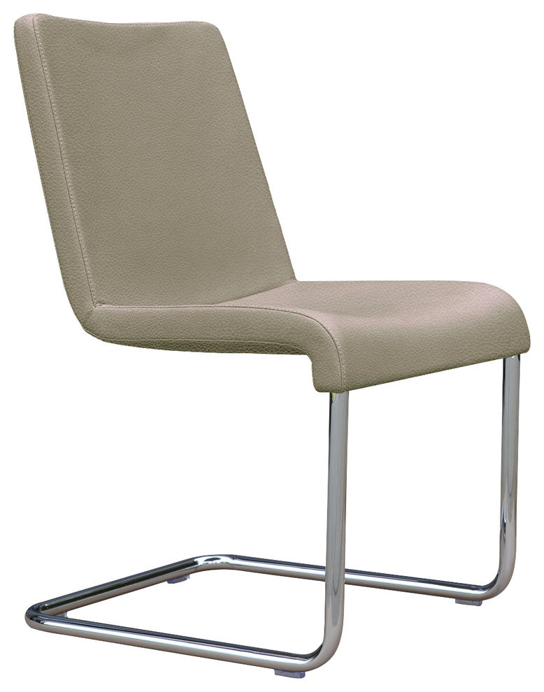 Reis Chair, Chrome Plated Steel Tubes Base, Bone Ppm