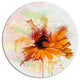 Sunflower Drawing With Paint Splashes, Floral Round Metal Wall Art, 36"