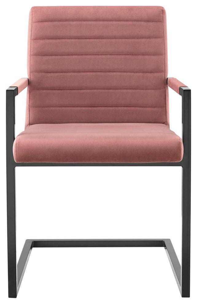 Side Dining Chair, Set of 2, Velvet, Pink, Modern, Bistro Restaurant Hospitality