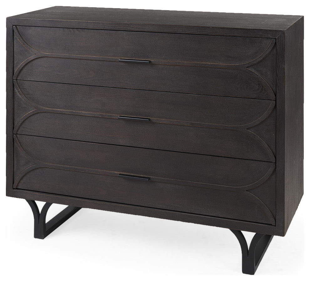 Contemporary Dark Oval Accent Cabinet