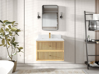 Sonoma Floating 30" Single Sink Vanity in Light Natural With 1.5" Empira Quartz