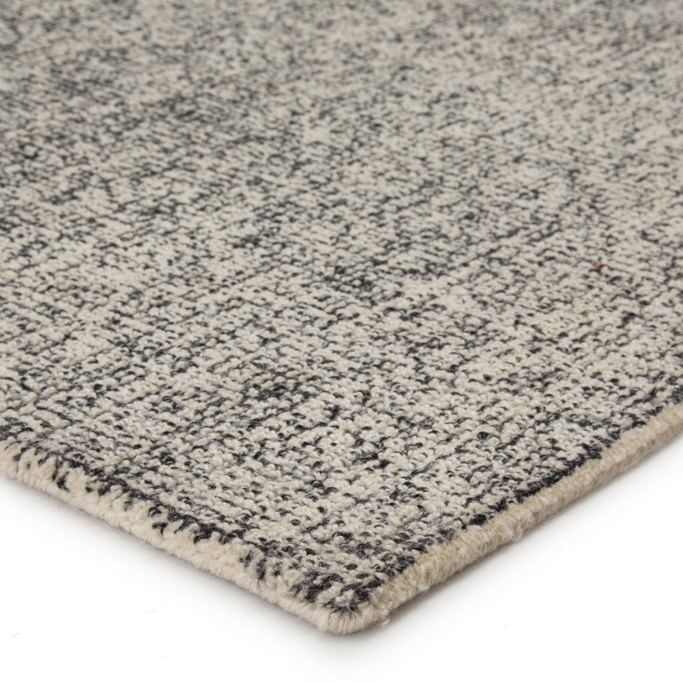 Jaipur Living Oland Handmade Solid Cream/Black Area Rug, 5'x8'