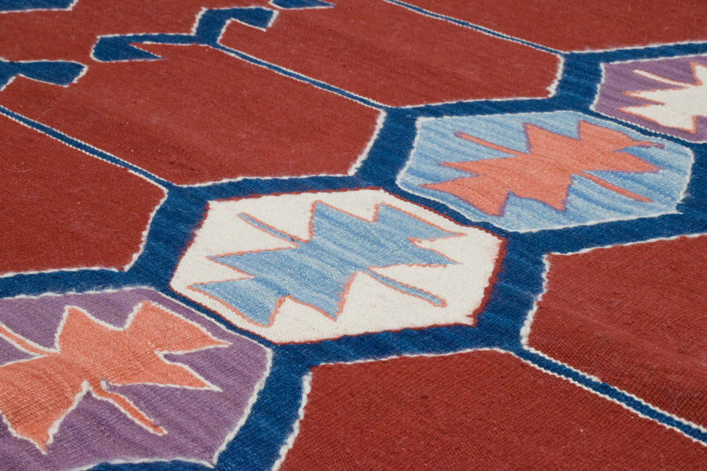 New Handwoven Turkish Kilim Rug 6' x 7' 10", 72 in. x 94 in.
