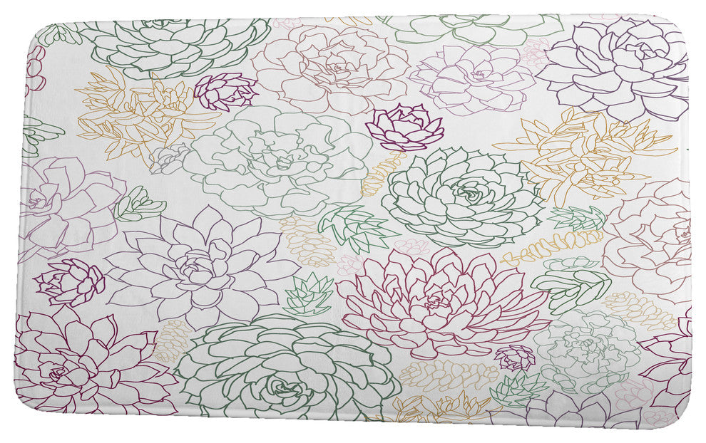 Floral Frolic Opal Floral Print Bath Mat, Purple, 17"x24"