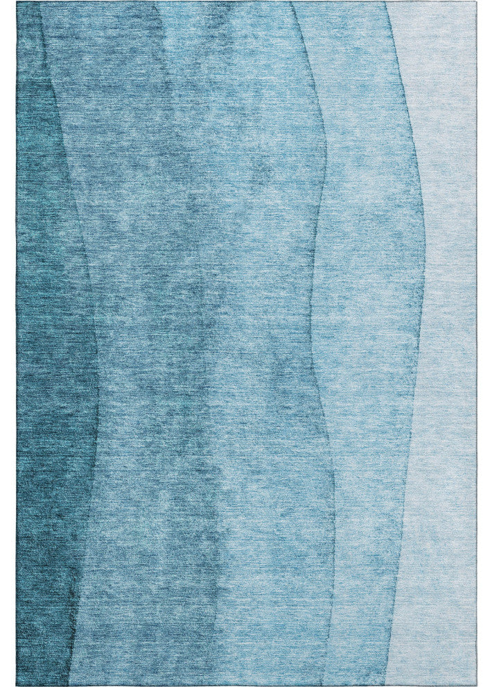 Premium Machine Washable Mayfield AMF690 Teal 8' x 10' Rug