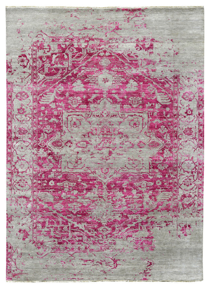 Dazzle Area Rug, Pink, 8' x 10', Medallion