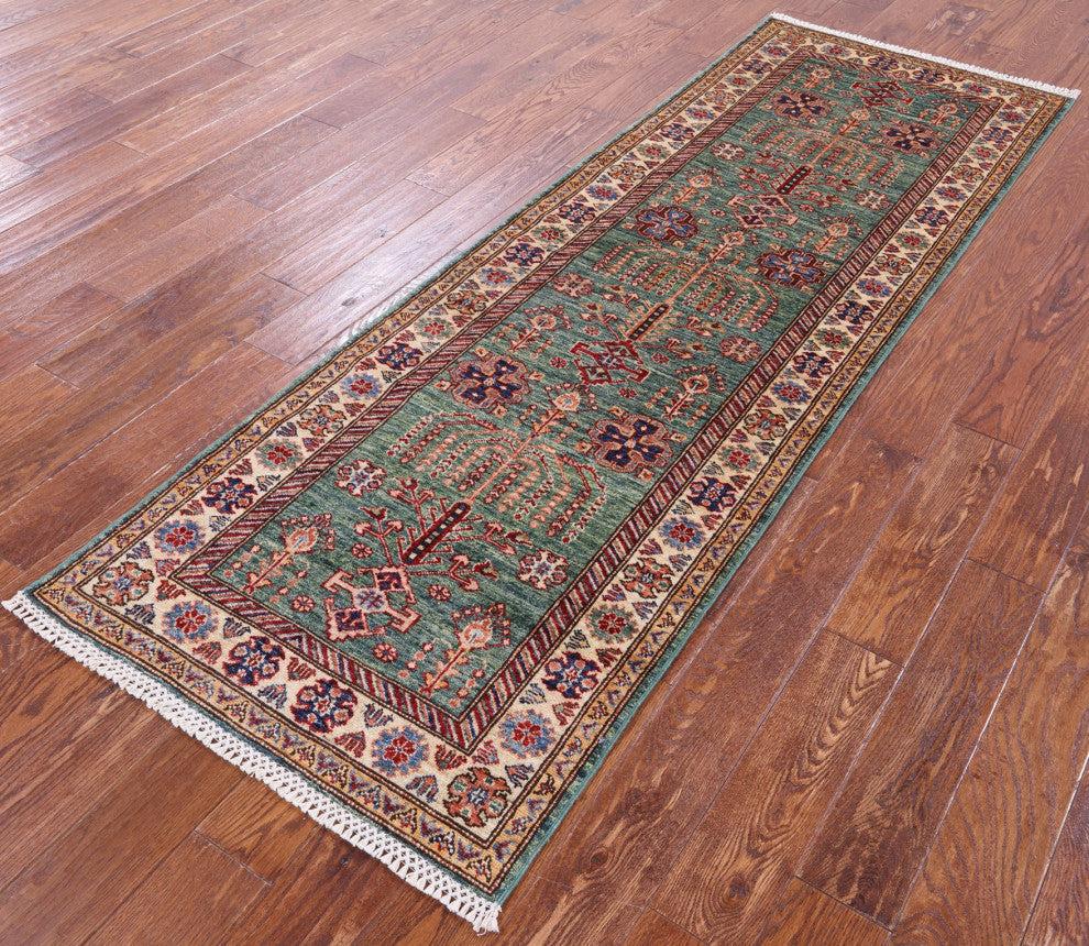 2' 9" X 8' 0" Runner Super Kazak Handmade Wool Rug - Q12960