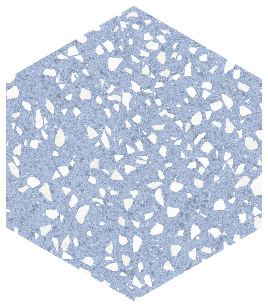 Venice Hex Sky Porcelain Floor and Wall Tile, Blue