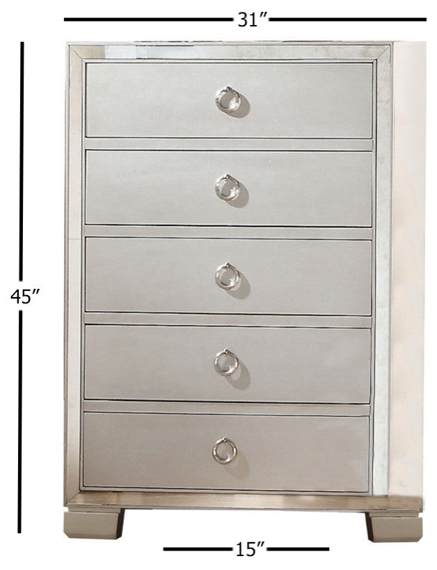 ACME Voeville II Mirrored Chest, Platinum