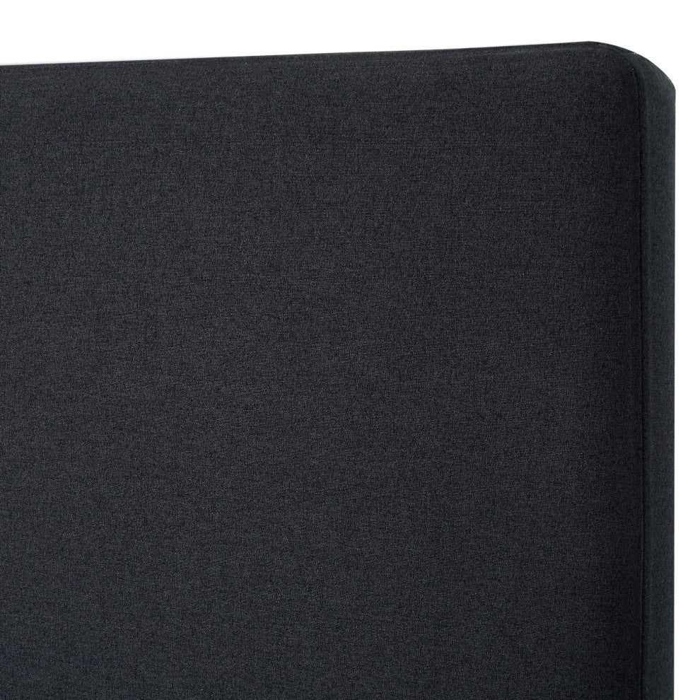 Aberdeen Upholstered  Platform Bed, Charcoal Linen, Queen