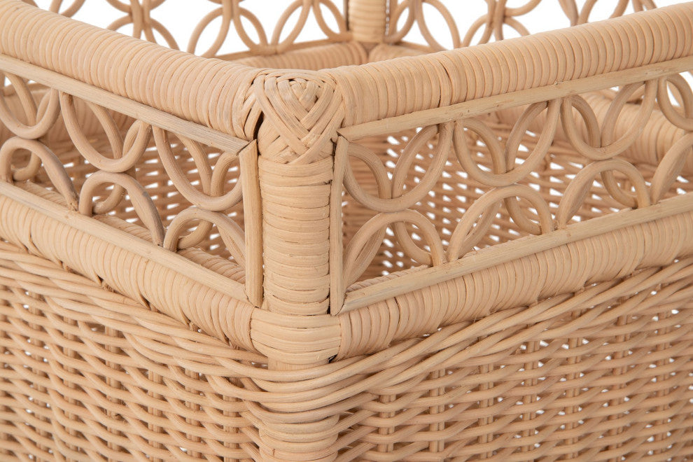 Square Rattan Decorative Indoor Planter Stand, Large