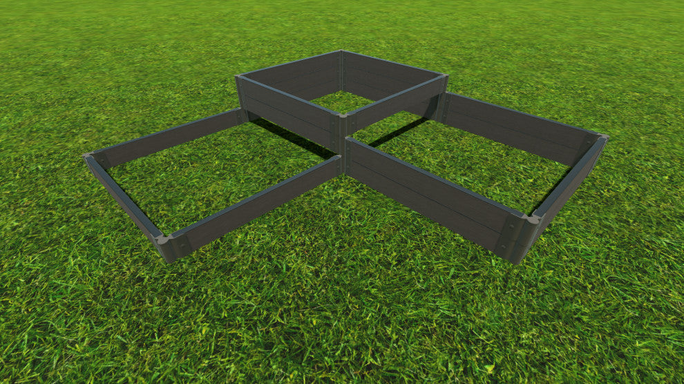 Weathered Wood 'Fort Knox' - 8' X 8' X 16.5" Straight Corner Raised Garden Bed (