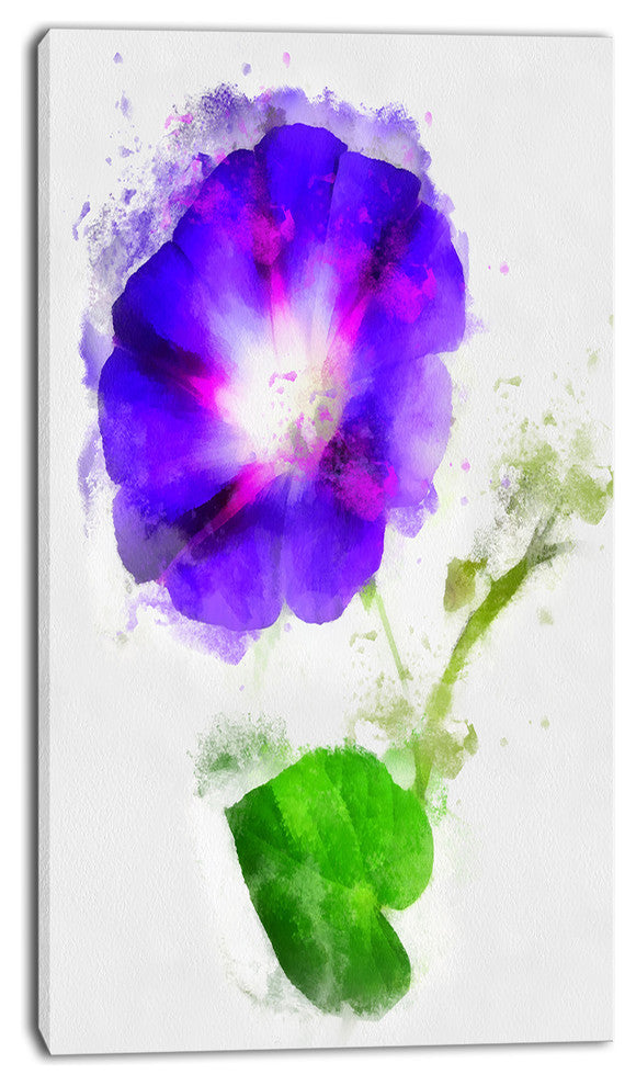 Blue Gentiana Alpina Illustration, Floral Canvas Art Print, 16"x32"