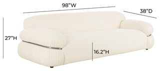 Leyla Cream Boucle Sofa Cream