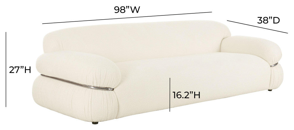 Leyla Cream Boucle Sofa Cream