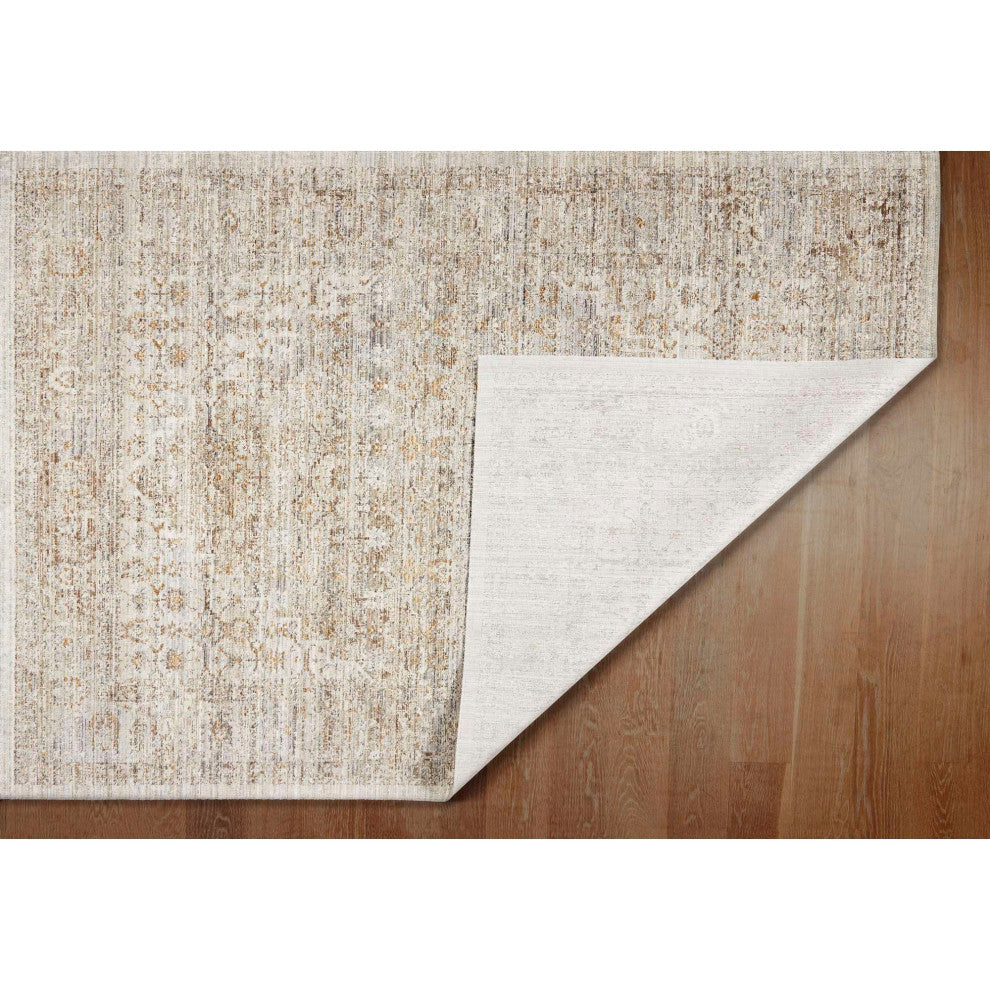 Ava Distressed Arabesc Area Rug - Silver, 2'x3'