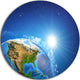 Sunrise Over The Earth Landscape, Round Metal Wall Art, 11"