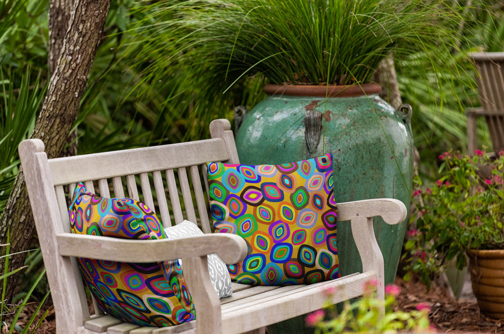 Modern Leaf Pile Indoor/Outdoor Throw Pillow