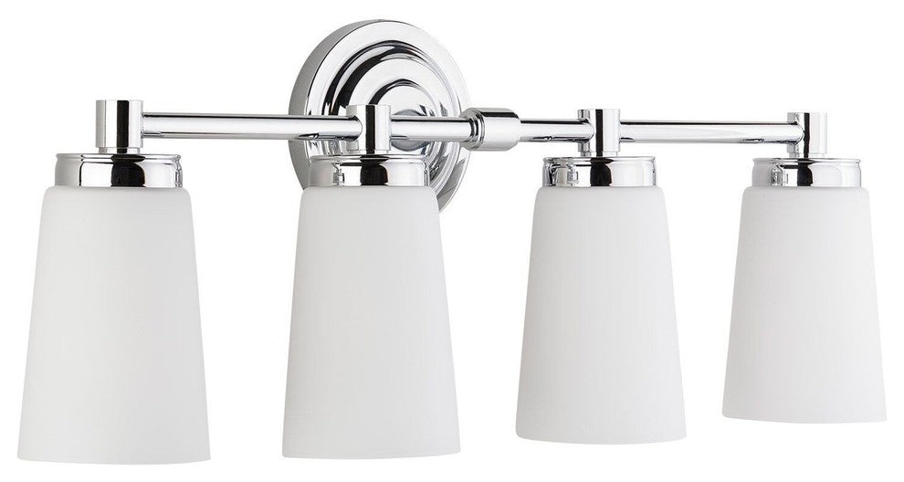 Sheffield Vanity Wall Sconce 4 Light, Polished Chrome