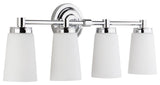 Sheffield Vanity Wall Sconce 4 Light, Polished Chrome