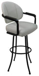 Swivel Counter 26", 30" or Extra Tall 34" Metal Bar Stool M-70, White Vinyl - Black, 30"