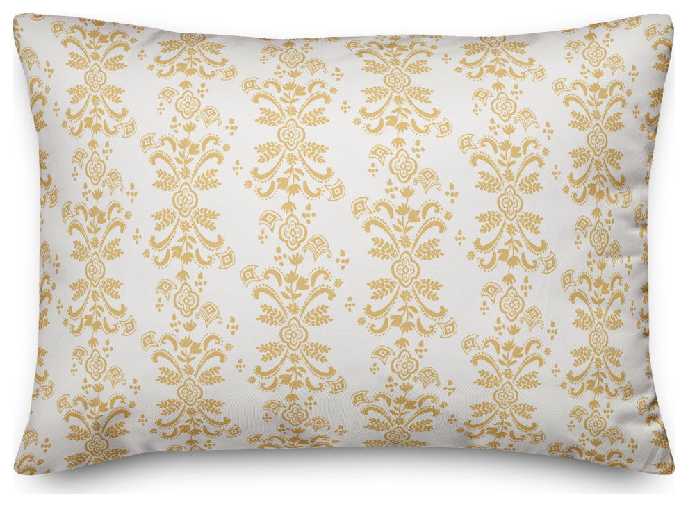 Yellow Floral Crest 20x14 Spun Poly Pillow